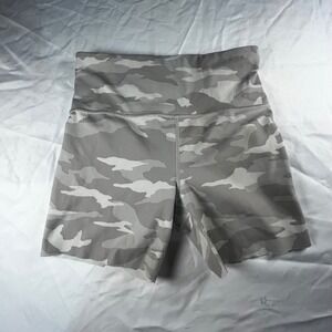 Athleta Elation 7/8 Tight Shorts Womens Small Grey Camo High Rise Athletic Yoga